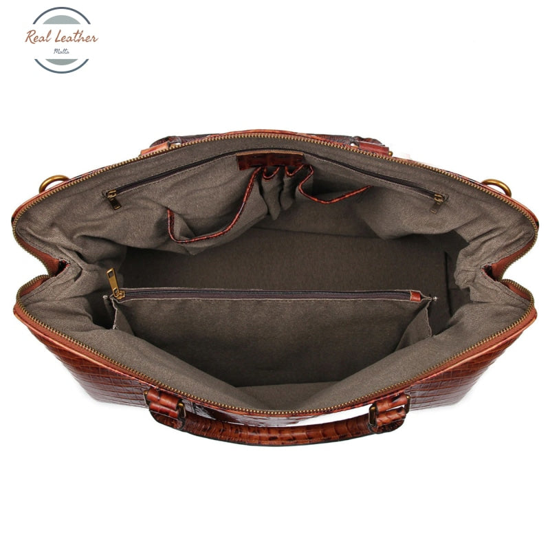 Genuine Leather Luxury Carry On Travel Bag