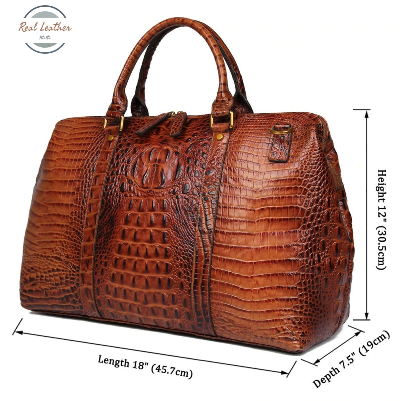 Genuine Leather Luxury Carry On Travel Bag