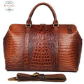 Genuine Leather Luxury Carry On Travel Bag Brown
