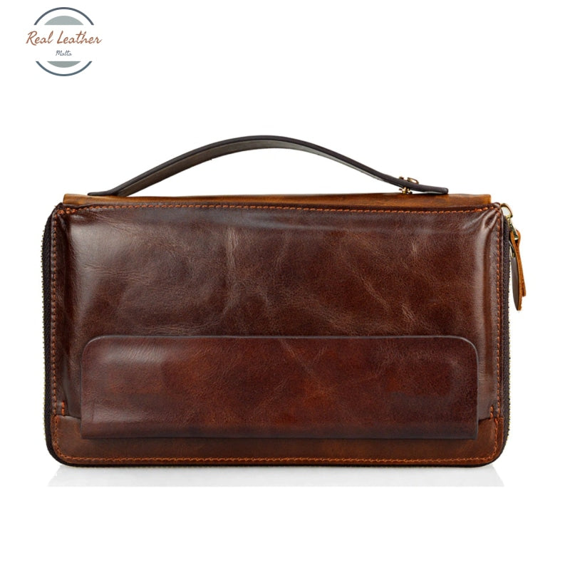 Genuine Leather Men Business Clutch Wallet Wallets & Money Clips