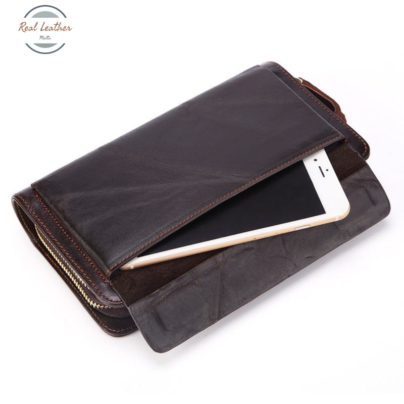 Genuine Leather Men Business Clutch Wallet Wallets & Money Clips