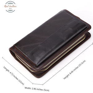 Genuine Leather Men Business Clutch Wallet Wallets & Money Clips