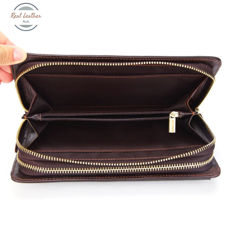 Genuine Leather Men Business Clutch Wallet Wallets & Money Clips