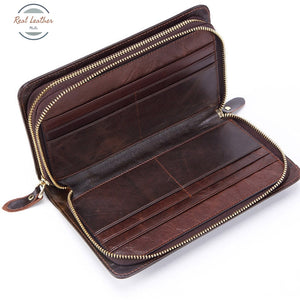 Genuine Leather Men Business Clutch Wallet Wallets & Money Clips