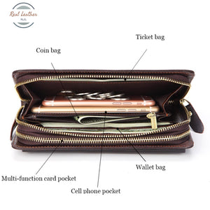 Genuine Leather Men Business Clutch Wallet Wallets & Money Clips