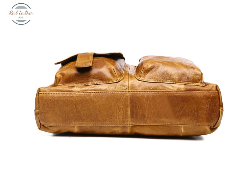 Genuine Leather Men Vintage Briefcase/ Laptop Bag