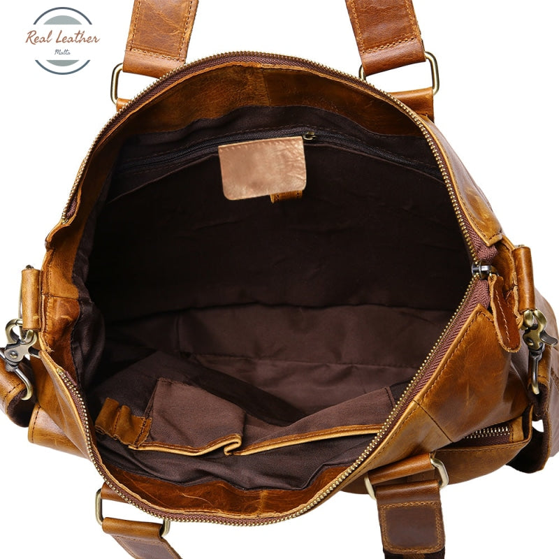 Genuine Leather Men Vintage Briefcase/ Laptop Bag