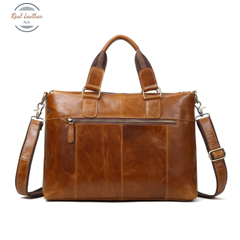 Genuine Leather Men Vintage Briefcase/ Laptop Bag