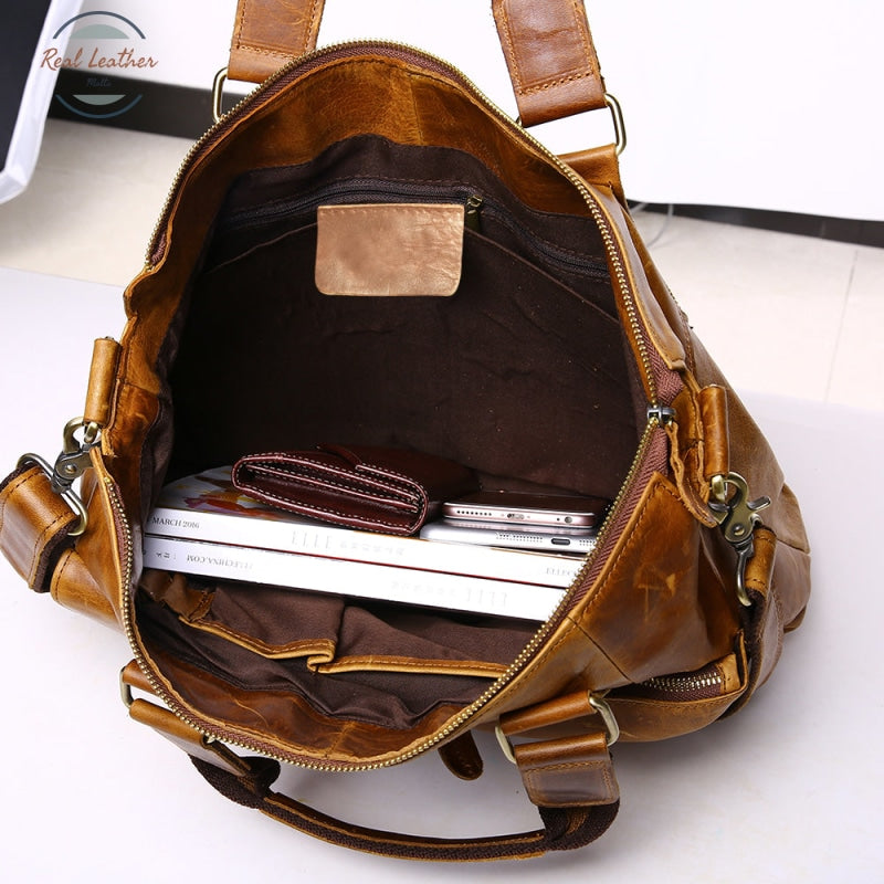 Genuine Leather Men Vintage Briefcase/ Laptop Bag