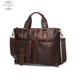 Genuine Leather Men Vintage Briefcase/ Laptop Bag