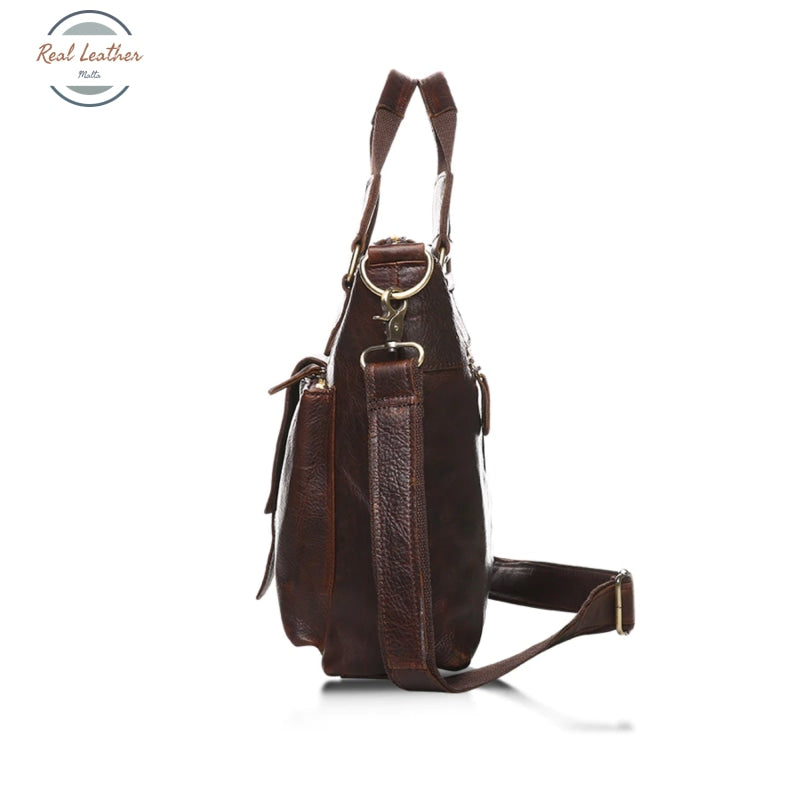 Genuine Leather Men Vintage Briefcase/ Laptop Bag