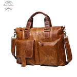 Genuine Leather Men Vintage Briefcase/ Laptop Bag