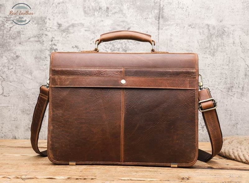 Genuine Leather Men Vintage Briefcase