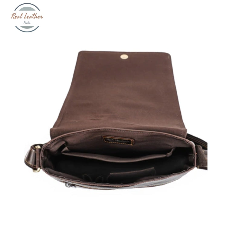 Genuine Leather Men Vintage Flap Messenger Bag Bags