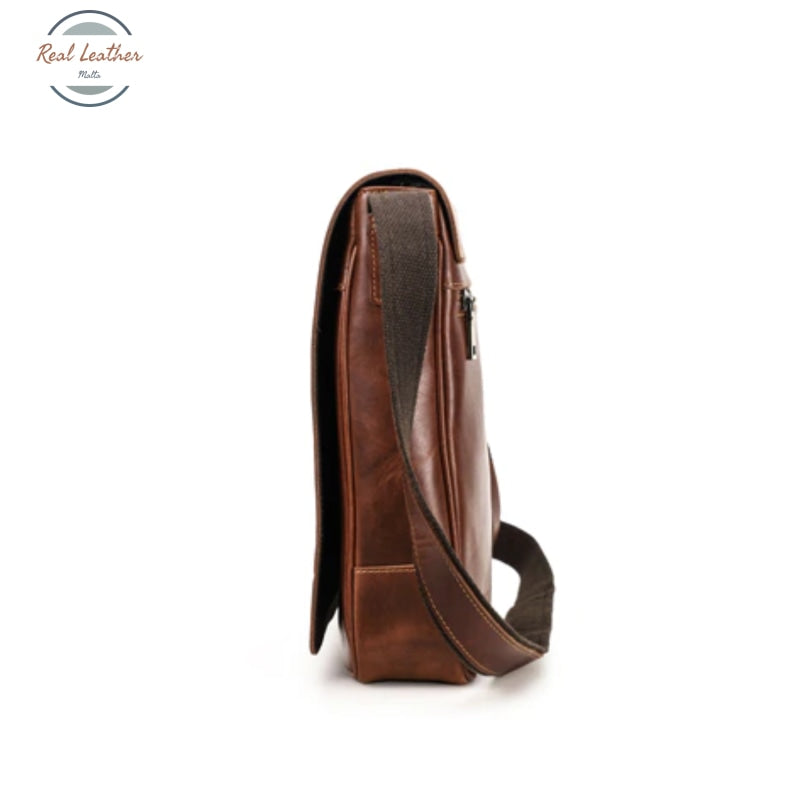 Genuine Leather Men Vintage Flap Messenger Bag Bags