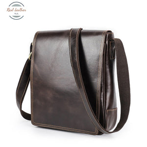 Genuine Leather Men Vintage Flap Messenger Bag Bags