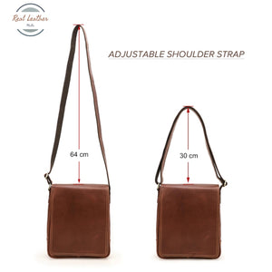 Genuine Leather Men Vintage Flap Messenger Bag Bags