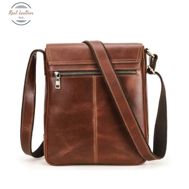 Genuine Leather Men Vintage Flap Messenger Bag Bags