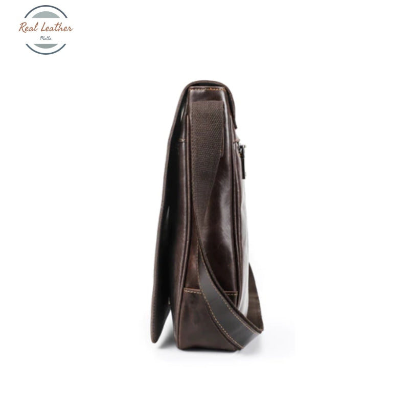 Genuine Leather Men Vintage Flap Messenger Bag Bags
