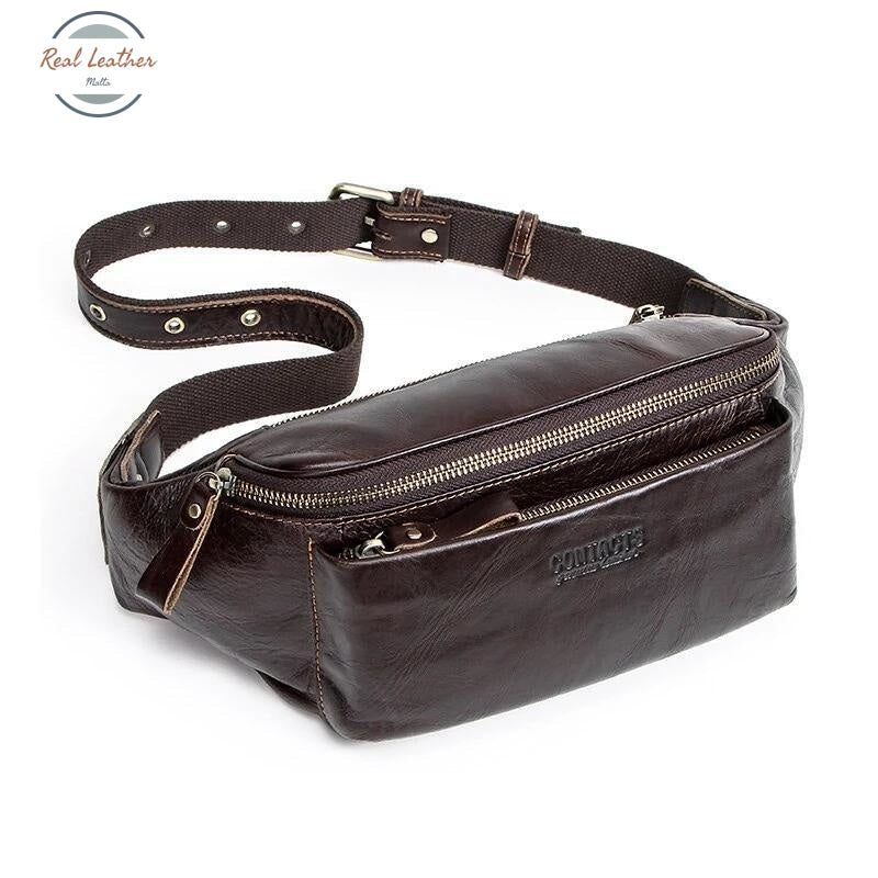 Genuine Leather Men Waist Bag Belt Bags