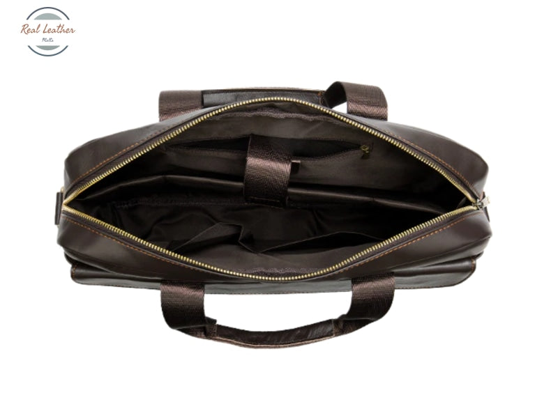 Genuine Leather Mens 15-Inch Briefcase / Office Bag