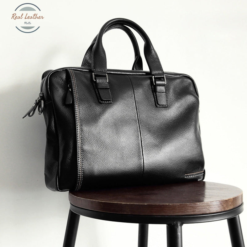 Genuine Leather Mens Briefcase / Laptop Bag