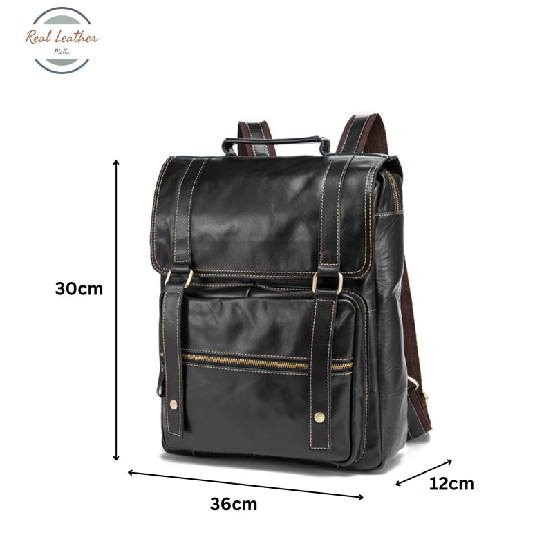 Genuine Leather Mens Casual 14 Backpack Backpacks