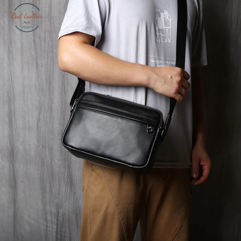 Genuine Leather Mens Casual Messenger Bag Bags
