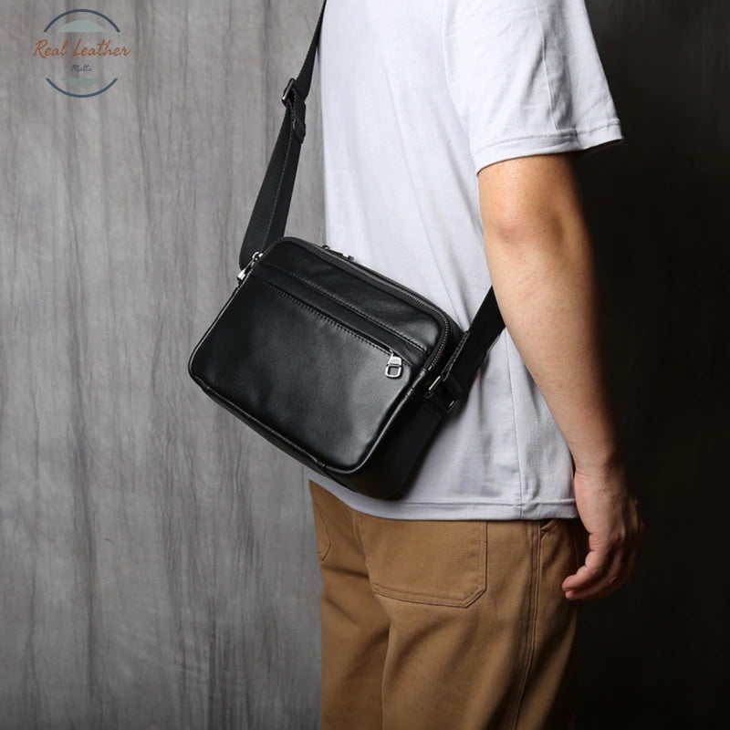 Genuine Leather Mens Casual Messenger Bag Bags