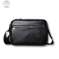 Genuine Leather Mens Casual Messenger Bag Black Bags