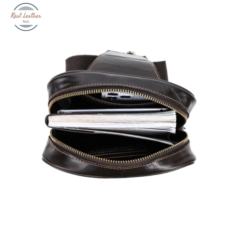 Genuine Leather Mens Casual Sling/Chest Bag Belt Bags