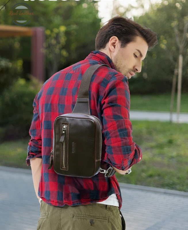 Genuine Leather Mens Casual Sling/Chest Bag Belt Bags