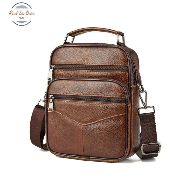 Genuine Leather Mens Daily Crossbody Bag