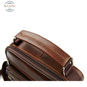 Genuine Leather Mens Daily Crossbody Bag