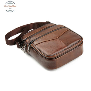 Genuine Leather Mens Daily Crossbody Bag