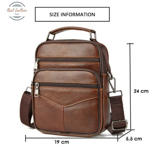 Genuine Leather Mens Daily Crossbody Bag