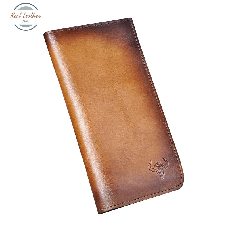 Genuine Leather Mens Fashion Long Wallet