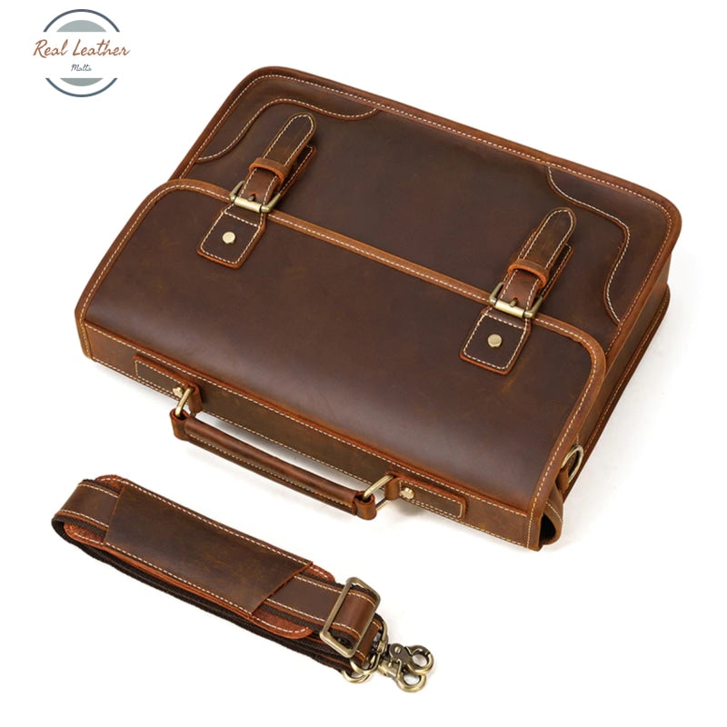 Genuine Leather Mens Large Capacity Business Briefcase/Handbag Briefcases
