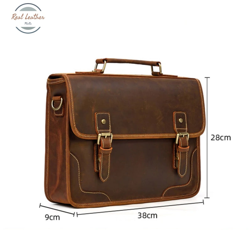 Genuine Leather Mens Large Capacity Business Briefcase/Handbag Briefcases