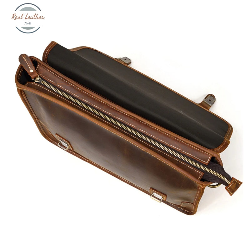 Genuine Leather Mens Large Capacity Business Briefcase/Handbag Briefcases