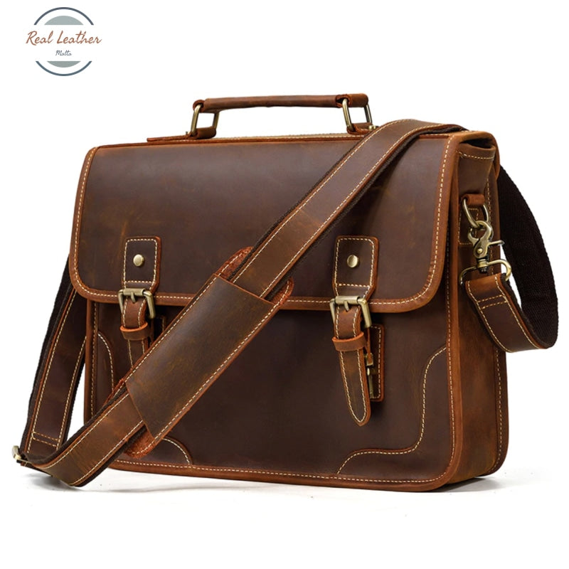 Genuine Leather Mens Large Capacity Business Briefcase/Handbag Briefcases