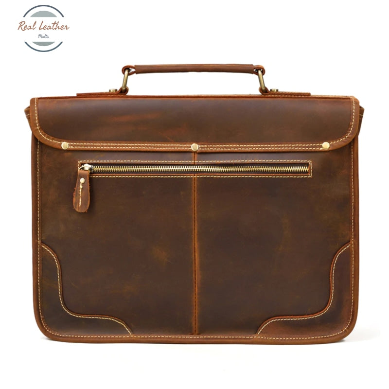 Genuine Leather Mens Large Capacity Business Briefcase/Handbag Briefcases