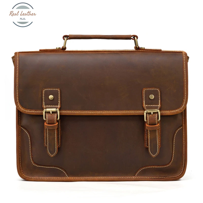 Genuine Leather Mens Large Capacity Business Briefcase/Handbag Briefcases