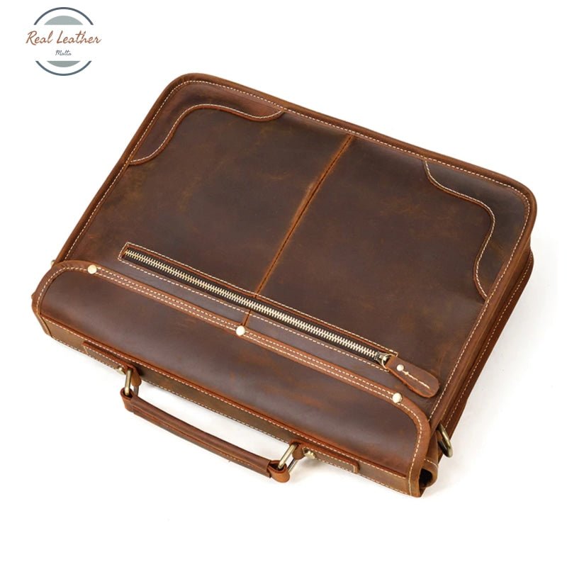 Genuine Leather Mens Large Capacity Business Briefcase/Handbag Briefcases