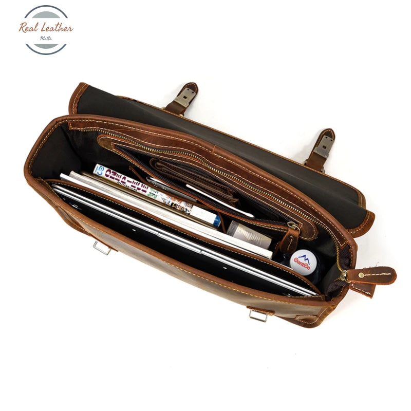 Genuine Leather Mens Large Capacity Business Briefcase/Handbag Briefcases