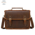 Genuine Leather Mens Large Capacity Business Briefcase/Handbag Coffee Briefcases