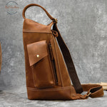 Genuine Leather Mens Stylish Crossbody Bag Brown