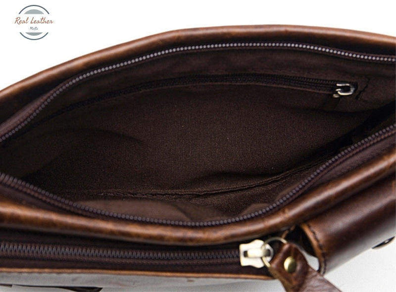Genuine Leather Mens Travel Belt Bag