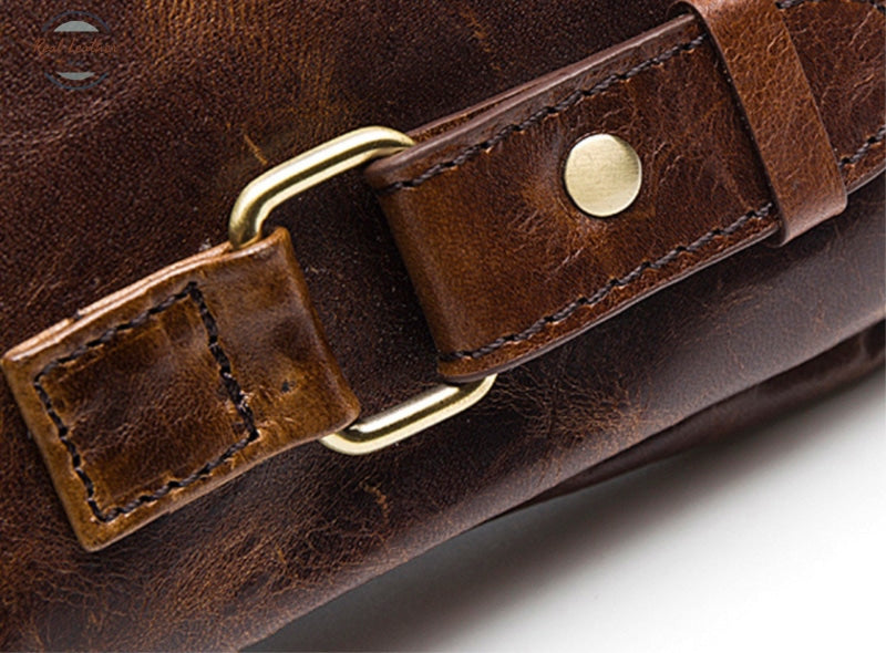 Genuine Leather Mens Travel Belt Bag