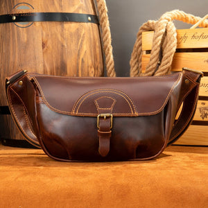 Genuine Leather Mens Vintage Belt Bag